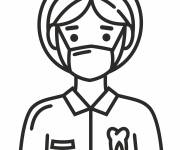 Coloriage Dentiste femme en couleurs