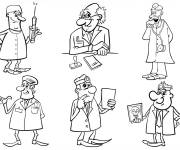 Coloriage Des m&eacute;decins au travail