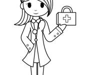 Coloriage Docteur et trousse m&eacute;dicale