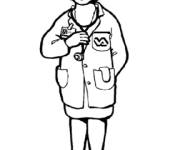 Coloriage Docteur f&eacute;minine de sant&eacute;