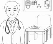 Coloriage Docteur m&eacute;decin au clinique