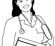 Coloriage Doctoresse souriante