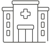 Coloriage H&ocirc;pital en ligne vectoriel