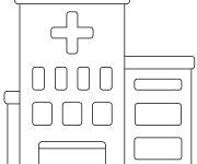 Coloriage Illustration d'un Hopital en miniature