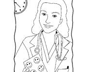 Coloriage et dessins gratuit Illustration d'une femme docteur à imprimer