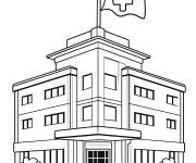 Coloriage Illustration du b&acirc;timent de la Croix-Rouge