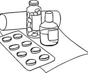 Coloriage Image de m&eacute;dicaments facile
