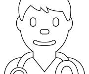 Coloriage Infirmier en &eacute;moji
