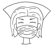 Coloriage Infirmi&egrave;re avec une bavette