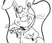 Coloriage Lapin visite m&eacute;dicale aimable