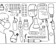 Coloriage Les outils de M&eacute;decine