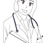 Coloriage M&eacute;decin au boulot