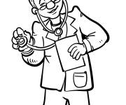 Coloriage M&eacute;decin au style d&eacute;cal&eacute;