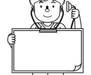 Coloriage M&eacute;decin avec une signe