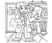 Coloriage M&eacute;decin dans la salle d'attente