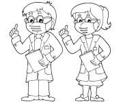 Coloriage M&eacute;decin et infirmi&egrave;re de la sant&eacute;