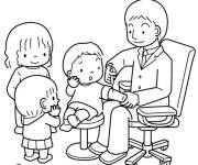 Coloriage M&eacute;decin et le vaccin
