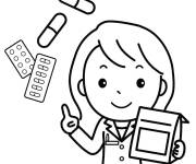 Coloriage M&eacute;decin et ordonnance