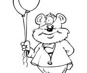 Coloriage M&eacute;decin ours tenant des ballons