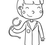 Coloriage M&eacute;decin qui sourit