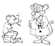 Coloriage et dessins gratuit M&eacute;decine avec un souris m&eacute;decin de cartoon à imprimer