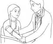 Coloriage M&eacute;decine et l'examination des &eacute;chantillons de sang