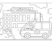 Coloriage M&eacute;decine et l'h&ocirc;pital pour enfants