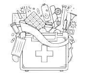 Coloriage M&eacute;decine kit premiers secours