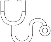 Coloriage M&eacute;decine St&eacute;thoscope