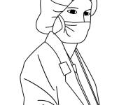Coloriage et dessins gratuit M&eacute;tier de m&eacute;decin à imprimer