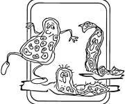 Coloriage Microbes de dessin anim&eacute;