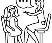 Coloriage Orthophoniste et enfants