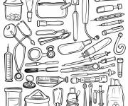 Coloriage Outils et &eacute;quipements m&eacute;dicaux