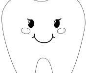 Coloriage Personnage dent kawaii