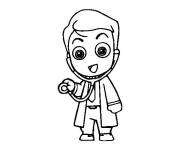 Coloriage Petit enfant qui aime la M&eacute;decine