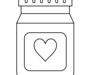 Coloriage et dessins gratuit Pot de pilules avec coeur d'amour à imprimer