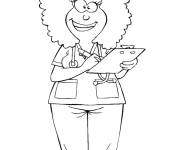 Coloriage Profile d'une m&eacute;decin