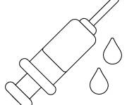 Coloriage et dessins gratuit Seringue avec des gouttes de sang à imprimer