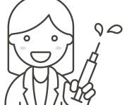 Coloriage Seringue dans les mais de l'infirmi&egrave;re