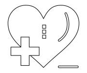 Coloriage Signe de l'h&ocirc;pital avec un coeur