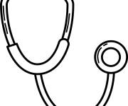 Coloriage St&eacute;thoscope de la cat&eacute;gorie de la m&eacute;decine