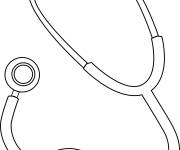 Coloriage St&eacute;thoscope de m&eacute;decin