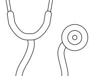 Coloriage St&eacute;thoscope facile pour enfants