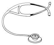 Coloriage St&eacute;thoscope outil important de la m&eacute;decine