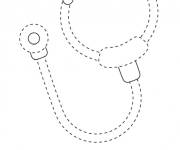 Coloriage st&eacute;thoscope trace &agrave; dessiner