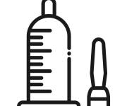 Coloriage Syringe pour la vaccination contre la grippe