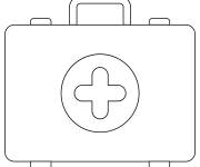 Coloriage Trousse de premiers secours