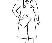 Coloriage Un docteur dessin&eacute; &agrave; la main