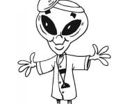 Coloriage Un extraterrestre m&eacute;decin