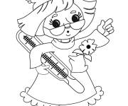 Coloriage Un m&eacute;decin avec un thermom&egrave;tre